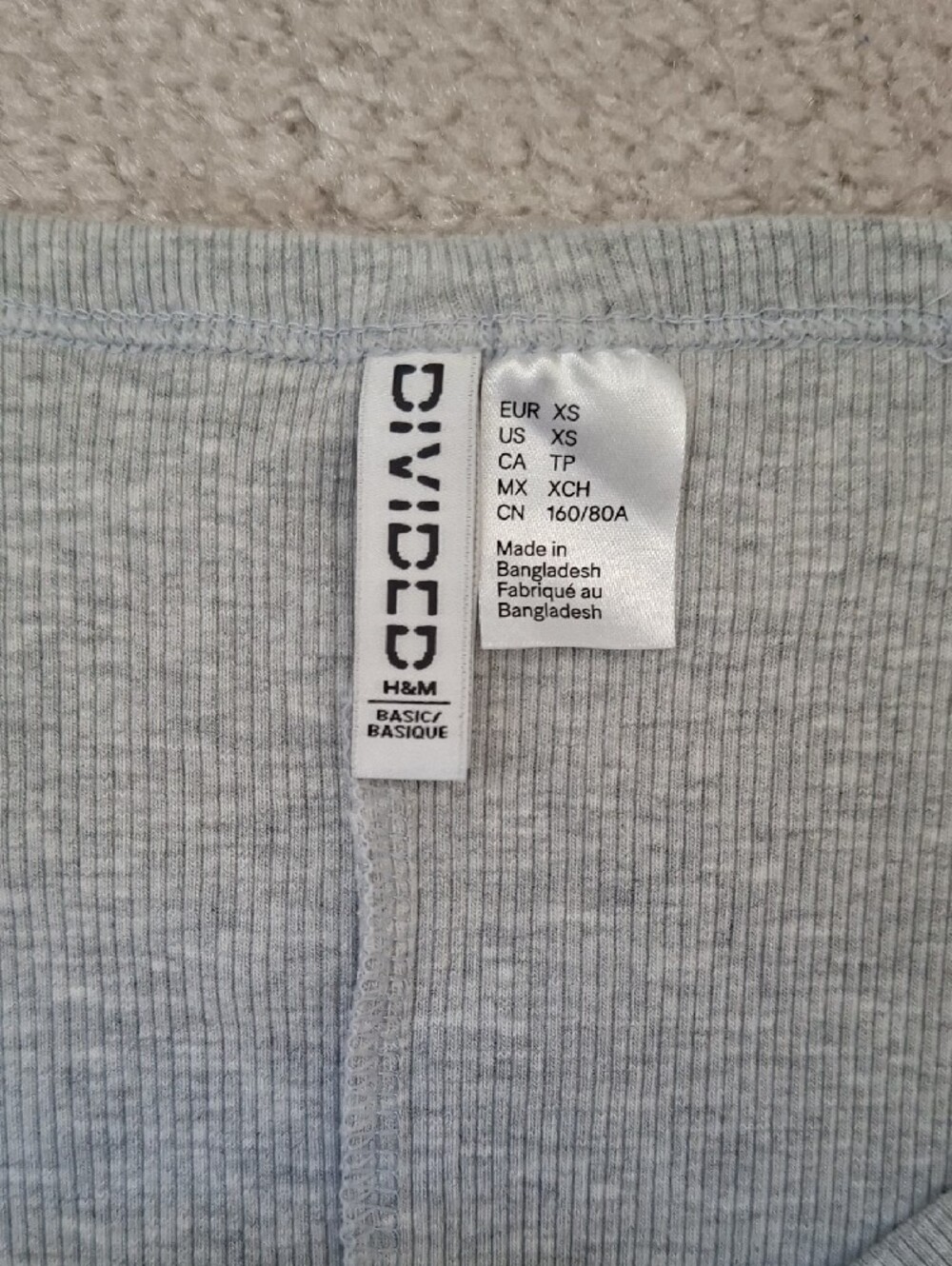 H&M Divided Light Grey Ribbed Tank Top - Picture 3 of 3